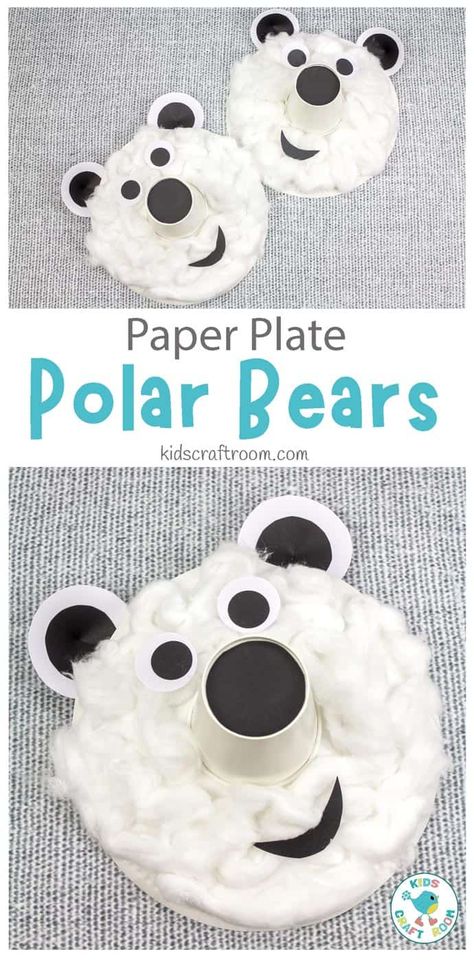 This Paper Plate Polar Bear craft is wonderfully 3D. The soft fur and long noses gives this winter craft so much character! A lovely paper plate craft to go with Arctic study units. #kidscraftroom #kidscrafts #polarbears #paperplatecrafts #preschoolcrafts #wintercrafts Paper Plate Polar Bear, Ks1 Activities, January Themes, January Ideas, Easy Winter Crafts, Polar Bear Craft, Bear Craft, Seal Craft, Snowy Owls