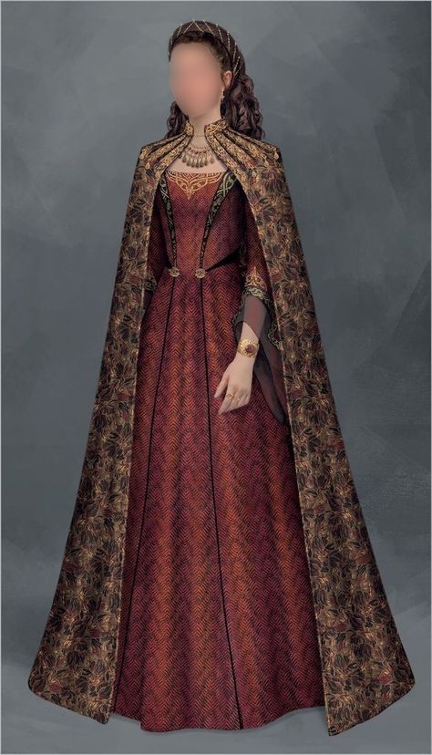 Medieval Dress Royal, Game Of Thrones Dress, Game Of Thrones Outfits, Medieval Gown, Medieval Clothes, Old Fashion Dresses, Fantasy Dresses, Royal Dresses, Fantasy Gowns