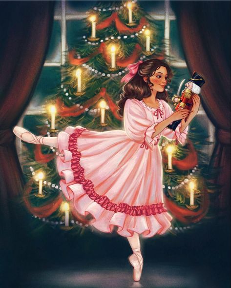 Pc : @laurenillustrated on instagram 🩰🎄 Clara And The Nutcracker, Nutcracker Season, Ball Gowns Fantasy, Ballet Illustration, Barbie Vibes, Ballet Art, Christmas Barbie, Spirited Art, Nutcracker Ballet