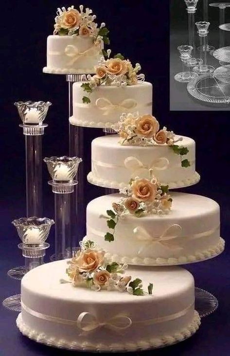 Fountain Wedding Cakes, 5 Tier Wedding Cakes, Fancy Wedding Cakes, Extravagant Wedding Cakes, Wedding Cake Display, Wedding Cake Prices, Wedding Cakes Elegant, Big Wedding Cakes, Quinceanera Cakes