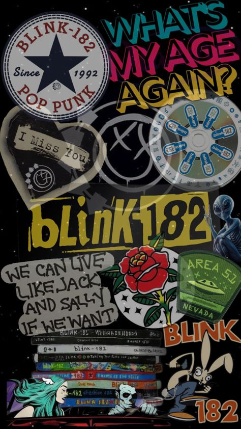 Pop punk vibes #blink182 #punk Miss You Blink 182, Punk Rock Posters, Pop Punk Aesthetic, Pop Punk Bands, Midwest Emo, Emo Aesthetic, Music Collage, Punk Aesthetic, Punk Music