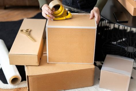 Small business owner packing product par... | Free Photo #Freepik #freephoto #moving-boxes #package-delivery #move #parcel-delivery Delivery Box For Packages, Grant Money, Parcel Box, Parcel Delivery, Moving Boxes, Army Women, Box Delivery, Corrugated Box, Package Delivery