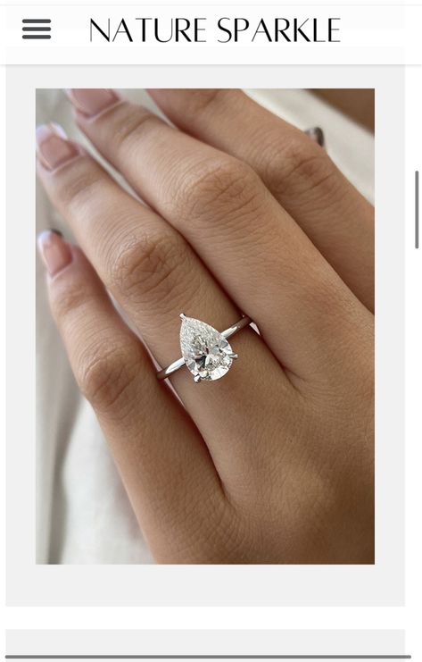 Single Stone Engagement Rings, Engagement Ring Nature, Pear Cut Engagement Ring, Pear Cut Diamond Ring, Pave Wedding Bands, Solitaire Bands, Nature Engagement Ring, Pretty Engagement Rings, Favorite Engagement Rings