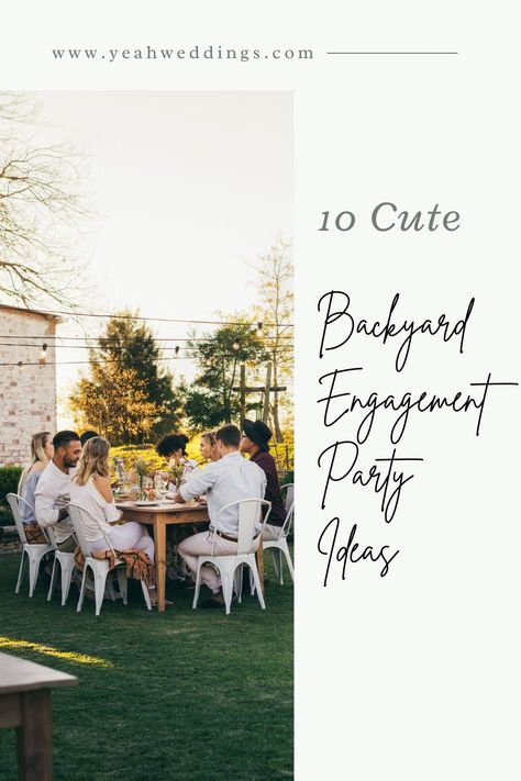 Classy Backyard Engagement Party, Hosting An Engagement Party, Outdoor Fall Engagement Party, Engagement Party Must Haves, Chill Engagement Party, Engagement Party Spring, Simple Engagement Party Ideas At Home, Casual Engagement Party Ideas, Backyard Engagement Party Themes