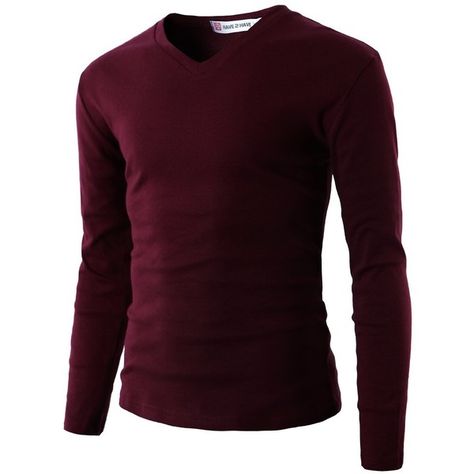 Longsleeves Outfit Men, Longsleeves Outfit, Gentlemen Wear, Full Sleeve Tshirt, Plain Sweaters, V Neck Shirts, Clothes Men, Basic T Shirts, Men's Long Sleeve T-shirt