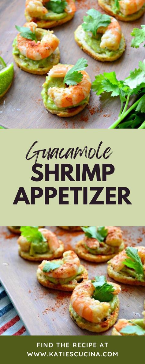 This Guacamole Shrimp Appetizer is amazing. Looking for an easy appetizer to enjoy at home or maybe even entertain with? My easy recipe for Guacamole Shrimp Bites is sure to please. Best of all they require just six ingredients! My mother in-law makes a very similar appetizer, and we always devour them.I top each of the crostini’s with one large shrimp, sprinkle a little paprika on for taste and color. Then I squeeze a tiny bit of lime juice on each crostini and top each with a bit of cilantro. Recipe For Guacamole, Shrimp Bites, One Bite Appetizers, Shrimp Appetizer, Shrimp Appetizers, Easy Guacamole, Tenderloin Recipes, Large Shrimp, Slow Cooker Dinner