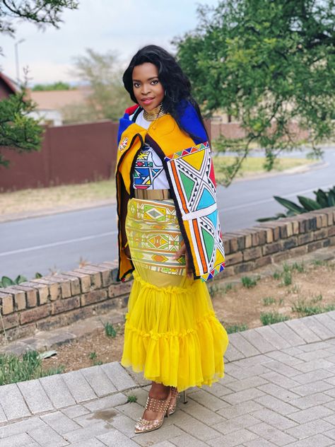 Ndebele attire for women by Cat_so _roots Modern Ndebele Traditional Attire, Ndebele Outfits, Ndebele Print Outfits, Ndebele Wedding Dress, Ndebele Attire, Ndebele Traditional Attire, African Traditional Wedding Dress, Traditional Wedding Attire, African Traditional Wedding