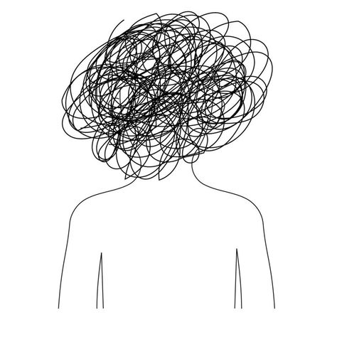 Overwhelming Thoughts, Head Pain, Man Icon, Woman Illustration, Male Art, Different Light, The Head, Headache, Tangled