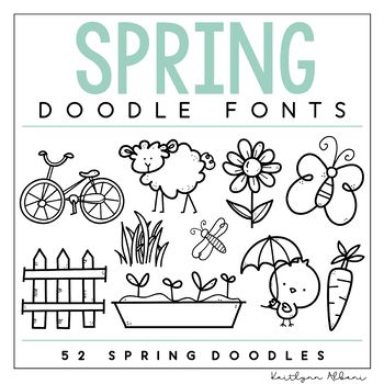 "Spring Fling" font includes 52 everyday hand-drawn images.Check out the preview to see all of the doodles and unique ways to use them!GROWING DOODLE FONT BUNDLEGrab the growing doodle font bundle for Spring Hand Lettering, Easy Spring Doodles, Spring Doodles Simple, Embroidery Journaling, Spring Doodles, Fonts Doodle, Spring Clip Art, Font Sets, Calendar Doodles