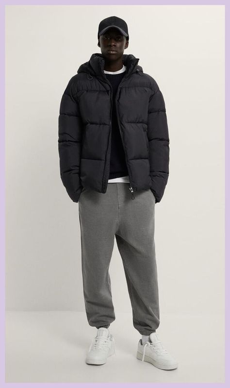 Black Puffer Jacket Outfit, Puffer Jacket Outfit Men, Winter Outfits Men Streetwear, Outfits Men Streetwear, Puffer Jacket Outfit, Puffer Jacket Men, Mens Puffer Jacket, Mens Trendy Outfits, Street Style Outfits Men