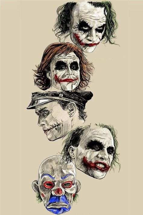 Joker Tattoos, Image Joker, Joker Drawings, Der Joker, Joker Heath, Joker Images, Joker Artwork, Joker Pics, Heath Ledger Joker