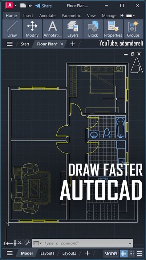 The Adam | AutoCAD For Advanced - Members of our YouTube channel can download the dwg files we use in the tutorials from the membership tab. Plugin… | Instagram Learn Autocad, Interior Design Basics, Architecture Design Presentation, Autocad Tutorial, Architecture Drawing Plan, Revit Architecture, House Floor Design, Interior Design Software, Architecture Design Sketch