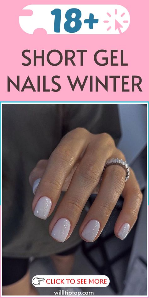 Enhance your winter look effortlessly with our trendy short gel nails tailored for the season! From striking and celebratory to classy and subtle, find the ideal gel nail design to match your style. Embrace the winter beauty with our chic nail selection. Perfect for those seeking to achieve fashionable nail goals during this time of year. Elevate your style game with our stunning short gel nails! Short Light Colored Nails, Gel Manicure Designs Winter, Basic Short Gel Nails, Pale Gel Nails, Gel Nails Ideas Short Squoval, Natural Nexgen Nails, Dip For Short Nails, Dip Nails Ideas Short Simple, Short Natural Nail Colors