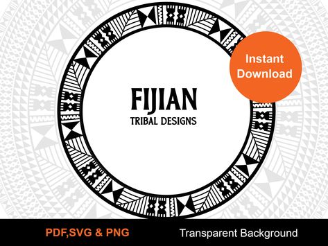 Fijian Authentic Masi Circle Tapa Tribal frame Vector 40cm x 40cm Seamless Pattern - Instant Download | Digital Design Fijian Patterns, Frame Vector, Clear Background, Creative Words, Gifts For Mum, Textures Patterns, Frame Design, Seamless Pattern, Seamless Patterns