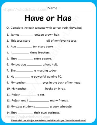 Has or Have worksheet for Grade 1 with Key (answers) - Your Home Teacher 2nd Class English Worksheet With Answers, English Revision Worksheets Grade 1, Have Has Exercises English, Use Of Has Have Had Worksheet, Second Grade English Worksheets, Use Of Has And Have For Grade 1, Has Have Had Worksheet For Grade 2, Has And Have Worksheets For Grade 1, Have Or Has Worksheet