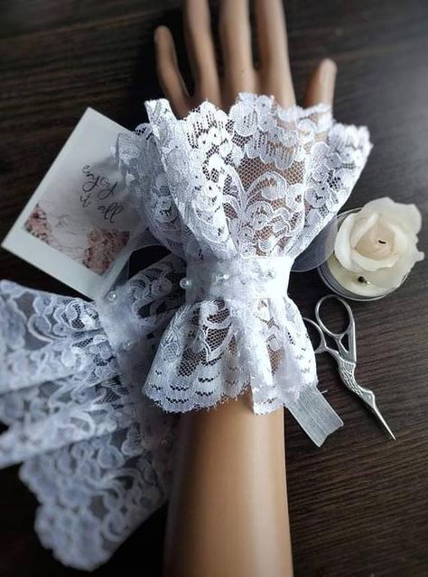 Lace Cuffs Sleeve, Cuffs Diy, Lace Cuff Bracelet, Bridal Cuff, Wedding Cuff, Wedding Bracelets, Lace Accessories, White Bracelet, Wedding Gloves