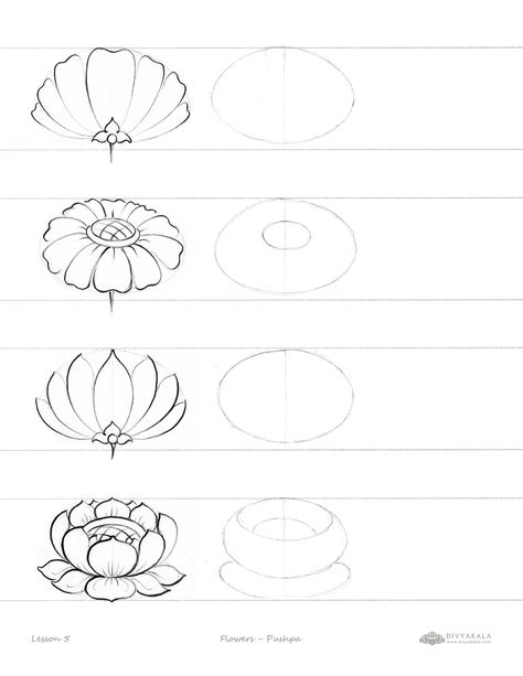 Flowers Step By Step, How To Draw Flowers, Flower Reference, Tutorial Painting, Flower Step By Step, Draw Flowers, Flower Drawing Tutorials, Watercolor Flowers Tutorial, Flowers Tutorial