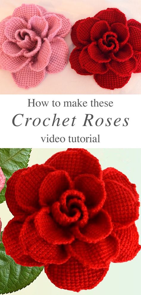 Learn Making Lovely Crochet Roses | CrochetBeja Roses Au Crochet, Crochet Roses, Tote Crochet, Crochet Rose Pattern, Crochet Flowers Easy, Crochet Flowers Free Pattern, Crochet Plant, Haken Baby, Crochet Flower Tutorial