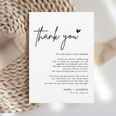 $2.65 | Modern Wedding Thank You Note Menu Cards #wedding thank you, minimalist, minimalist thank you, modern thank you, black and white, thank you note, wedding note, menu thank you, thank you letter, wedding letter Guest Thank You Note, Thank You Wedding Place Cards, Bridesmaid Thank You Note From Bride, Wedding Program Thank You Message, Wedding Notes From Guests Messages, Thank You Wedding Cards Messages, Wedding Thank You Notes, Thank You Cards Messages, Black Modern Wedding