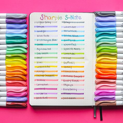 Markers Ideas, Ink Swatches, Doodling Tutorial, Highlighter Swatches, Timetable Ideas, Study Timetable, Sharpie Colors, Notes Creative, Zebra Mildliner