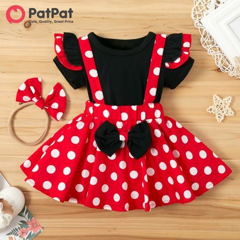 Mickey Mouse Dress, Mouse Dress, Red Polka Dot Dress, Minnie Mouse Dress, Minnie Mouse Birthday, Girls Sweet, Red Polka Dot, Baby Outfits Newborn, Matching Family Outfits