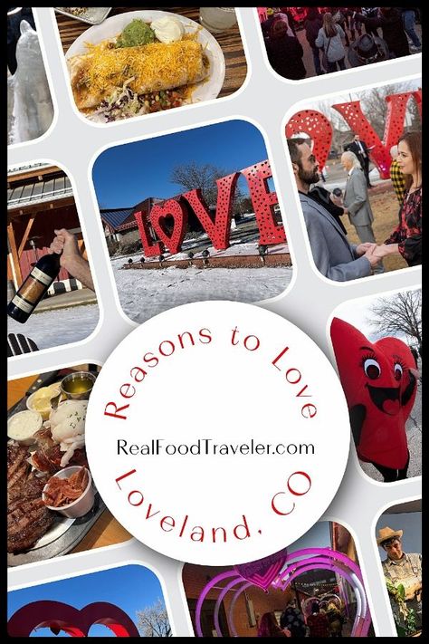 Discover Loveland, Colorado, the Sweetheart City to see how they celebrate Valentine's season. Plus, see why it's a wonderful place to visit year-round. #Travel #FoodAndTravel #LovelandCO #Loveland #Colorado #ValentinesDay #Love #Romance Things To Do In Loveland Colorado, Food In Denver Colorado, Best Places To Eat In Vail Colorado, Glenwood Springs Colorado Winter, Best Restaurants Colorado Springs, Colorado Attractions, Loveland Colorado, Protein Food, Culinary Travel