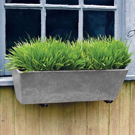 Modern Window Boxes, Planter Window Boxes, Diy Self Watering Planter, Patio Fountain, Planter Window, Box Flowers, Outdoor Garden Planters, Window Box Flowers, Window Planters