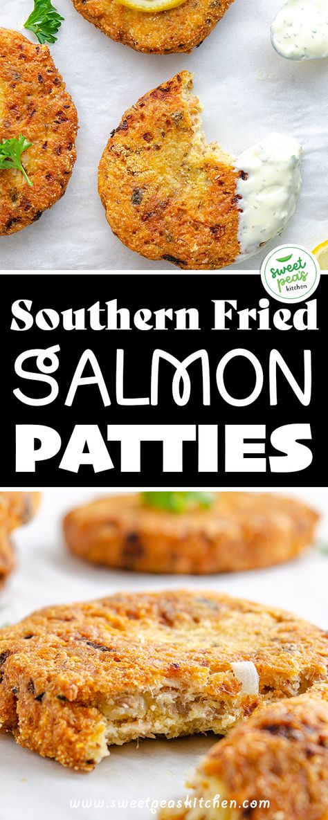 Southern Fried Salmon Patties Salmon Patties For Two, Southern Salmon Patties Recipe, Southern Fried Salmon Patties Recipe, Old Bay Salmon Patties, Southern Fried Salmon Patties, Salmon Patties Recipe Canned Southern, Fish Patties Recipes, Salmon Patties With Cornmeal, Collard Dip Recipe