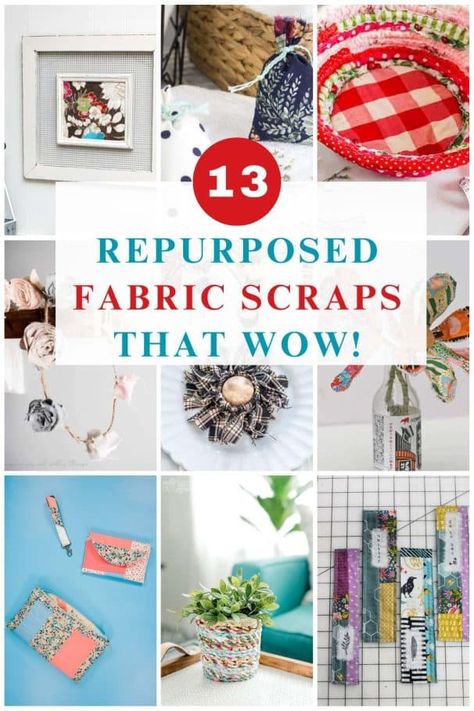 crafts made from fabric scraps Things To Do With Fabric, Make Com Glitter, Reuse Fabric, Fabric Crafts Diy, Diy Fabric Crafts, Scrap Fabric Crafts, Scrap Fabric Projects, Projects For Adults, Scrap Material