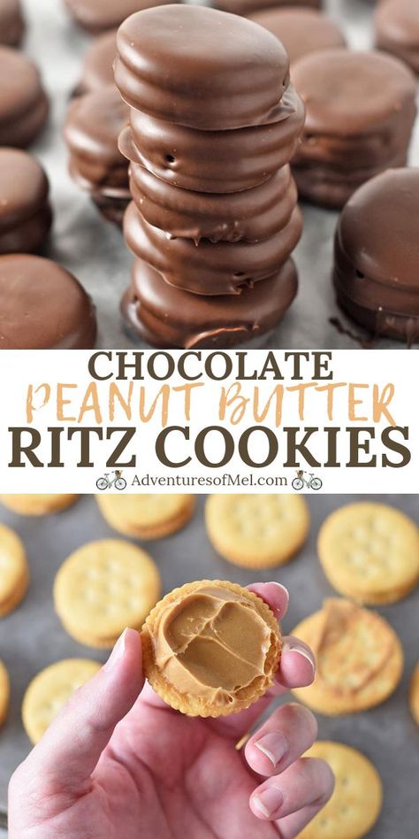 Chocolate Covered Peanut Butter Ritz, Ritz Cracker Cookies, Ritz Cookies, Ritz Cracker Recipes, Holiday Candy Recipes, Peanut Butter Dessert Recipes, Chocolate Peanutbutter, No Bake Recipe, Dessert Oreo