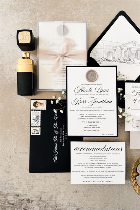 Black And White Formal Wedding Invitations, Black Wedding Invitation Suite, Black And White Vintage Wedding Theme, Black White And Champagne Wedding Invitations, Modern Formal Wedding Invitations, Classic White And Black Wedding, Luxury Wedding Invites, Black And White Southern Wedding, Classic Timeless Wedding Invitation