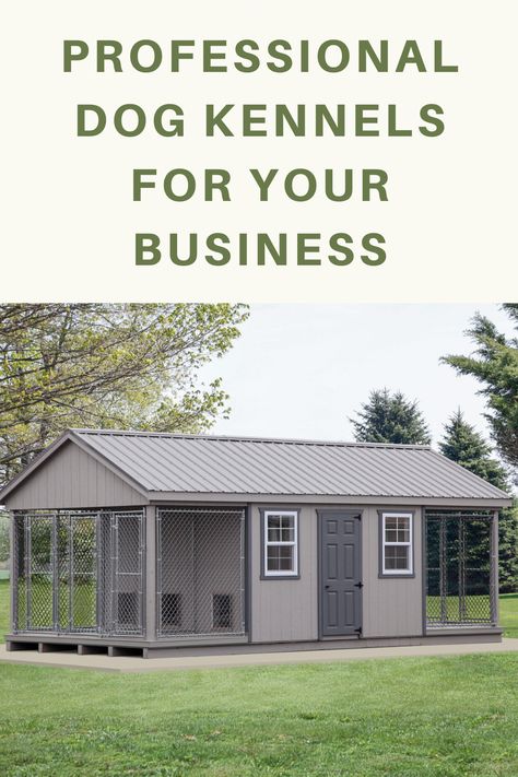 Kennel Run Ideas, Dog Breeding Kennels Ideas Diy, Dog Kennel With Run, Diy Dog Boarding Kennels, Shed Dog Kennel Ideas, Dog Kennel Business Ideas, Multiple Dog Kennel Ideas Outdoor, Shipping Container Dog Kennel, Dog Kennels Outside