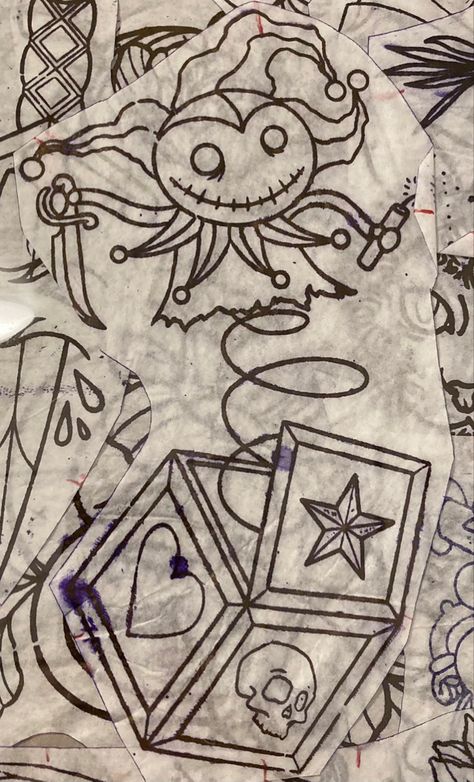 Jack In A Box Drawing, Jack In The Box Tattoo Design, Jester Tattoo Design, Jack In The Box Drawing, Jack In The Box Tattoo, Box Tattoo, Traditional Tattoo Inspiration, Creepy Carnival, Carnival Art