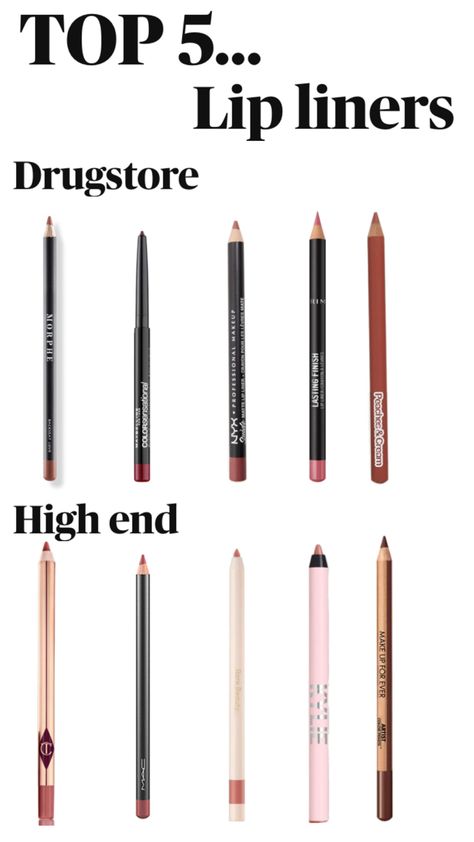 top 5 high end lip liners and top 5 drugstore lip liners Drugstore Lips, Lip Liners, Lip Liner, Nyx, Lips