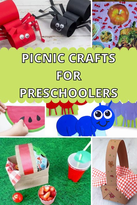 Picnic Theme Crafts Preschool, Preschool Picnic Crafts, Picnic Lesson Plans For Toddlers, Picnic Crafts For Preschoolers, Picnic Activities Preschool, Preschool Picnic Activities, Picnic Art For Toddlers, Picnic Crafts For Kids, Picnic Preschool Theme