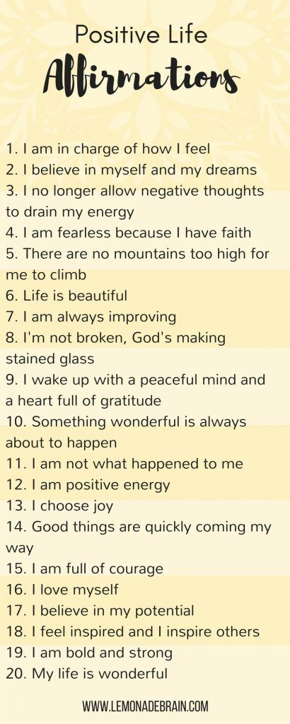 Positive life affirmations - Lemonade Brain Positive Quotes For Life Encouragement, Positive Quotes For Life Happiness, Quotes Positive Affirmations, Life Affirmations, Motivation Positive, Morning Affirmations, Positive Self Affirmations, Love Affirmations, Quotes Positive