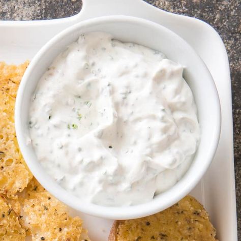 Chive Sour Cream | Cook's Country Recipe Clam Dip Recipe, Clam Dip, Crispy Parmesan Potatoes, Donut Toppings, Tastes Better From Scratch, Cookie Toppings, Parmesan Potatoes, America's Test Kitchen Recipes, Clam Bake