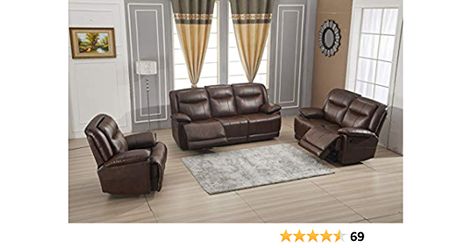 Amazon.com: Betsy Furniture Bonded Leather Reclining Sofa Couch Set Living Room Set 8006 (Brown, Sofa+Loveseat+Recliner) : Home & Kitchen Loveseat Recliners, Recliner Couch, Leather Reclining Sofa, Sofa Loveseat, Couch Set, Brown Sofa, Living Room Set, Selling Furniture, Loveseat Sofa