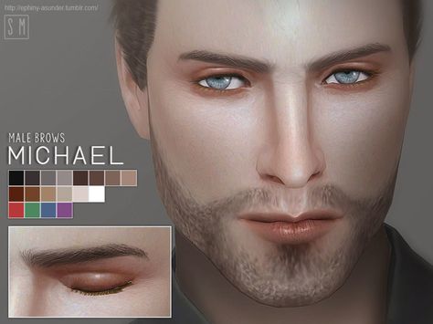 New male eyebrows for Sims. In 18 shades.  Found in TSR Category 'Sims 4 Facial Hair' Sims 4 Male Brows, Sims Cc Makeup, Male Eyebrows, Cc Men, Eyebrow Styles, Makeup Cc, Guys Eyebrows, Sims 4 Cc Makeup, Sims 4 Cc Skin