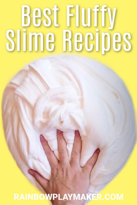 FLUFFY SLIMES Slime Without Contact Solution, Fluffy Slime No Glue, How To Make Toothpaste, Fluffy Slime Ingredients, Puffy Slime, Best Fluffy Slime Recipe, Kids Play Dough, Cool Slime Recipes, Fluffy Slime Recipe