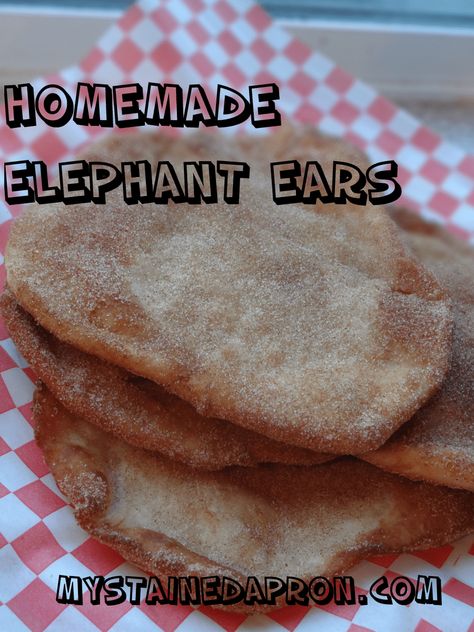 Homemade Elephant Ears Gluten Free Elephant Ears Recipe, Homemade Elephant Ears, Flying Saucer Sweets, Elephant Ears Recipe, Homemade Doughnuts, Fair Food, Tortilla Recipe, Homemade Gluten Free, Favorite Dessert Recipes