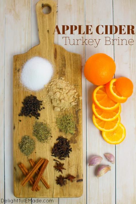 Want to know how to add extra flavor and moisture to your Thanksgiving turkey? This Apple Cider Turkey Brine recipe is the key to roasting the most amazing bird! Made with apple cider, brown sugar, spices and herbs, this turkey brine recipe will be your new go-to for every holiday meal! Apple Cider Turkey Brine, Cider Turkey Brine, Apple Cider Turkey, Best Turkey Brine, Easy Turkey Brine, Turkey Brine Recipe, Citrus Turkey, Brine Recipes, Best Turkey Recipe