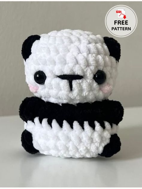 No Sew Crochet Panda Free Amigurumi PDF Pattern Free Crochet No Sew Pattern, Free Panda Crochet Pattern, Crochet Panda Pattern Free Amigurumi, Crochet Amigurumi No Sew, Free No Sew Amigurumi Pattern, Crochet Panda Pattern Free, No Sew Amigurumi Free Pattern, Panda Amigurumi Free Pattern, Crocheted Panda