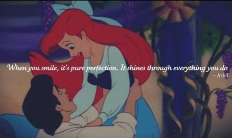 The little mermaid quote awwwwwwwww that is so cute! Little Mermaid Quotes, Mermaid Movies, Mermaid Quotes, Disney Merch, Disney Princess Movies, When You Smile, Mermaid Life, Quotes Disney, Super Quotes