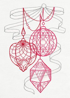 Crystal Christmas - Ornaments design (UT8364) from UrbanThreads.com Art Nouveau Christmas, Christmas Redwork, Freestanding Lace Embroidery, Crystal Christmas, Urban Threads, Applique Embroidery Designs, Free Machine Embroidery Designs, Embroidery Library, Free Machine Embroidery