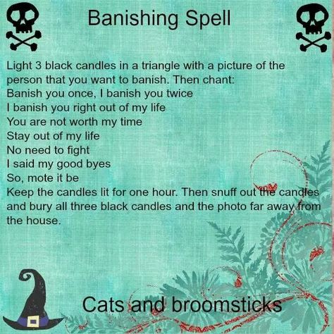 Banish spell of a person Witchcraft Banishing Spells, Banishing Chant, Banishing Spirits, Banishing Spell, Witchcraft Spells For Beginners, Revenge Spells, Spells For Beginners, Easy Spells, Magic Spell Book