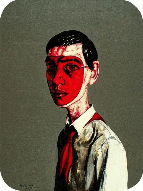 Zeng fanzhi Zeng Fanzhi, Art Deco Paintings, Art Chinois, The Gentleman, Unusual Art, The Interview, Paint Print, Student Art, Art Collector