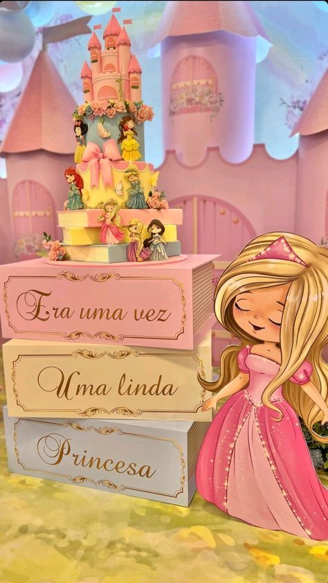 ig: tabitacintrafestas Belle Party Ideas, Disney Princess Theme Party, Tiffany Birthday Party, Aurora Princess, Tiffany Birthday, Rapunzel Birthday Party, Princess Birthday Party Decorations, Princess Theme Birthday, Princess Theme Birthday Party