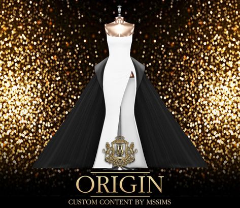 ORIGIN | Patreon Black And White Wedding Theme, Sims 4 Download, White Wedding Theme, Sims 4 Dresses, Look Formal, The Sims 4 Download, Sims 4 Collections, Prom Dress Inspiration, Sims 4 Cas