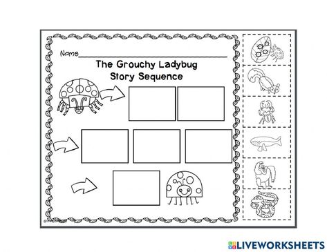 Bug Unit Kindergarten, The Grouchy Ladybug Activities Preschool, The Grouchy Ladybug Activities, Eric Carle Activities Preschool, Bug Worksheets, Eric Carle Grouchy Ladybug Craft, Ladybug Activities, Grouchy Ladybug Activities, The Grouchy Ladybug